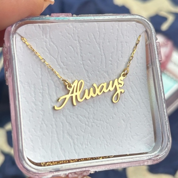 Jewelry - Brand New 14K Gold Plated 925 Sterling Silver Always Necklace Bon Jovi 18" Chain